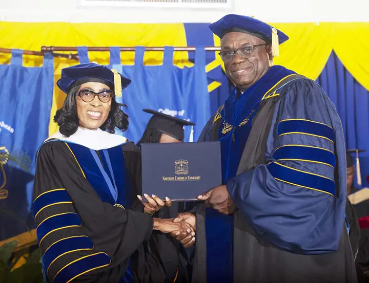 Dr Philmore McCarthy at his Northern Caribbean University graduation